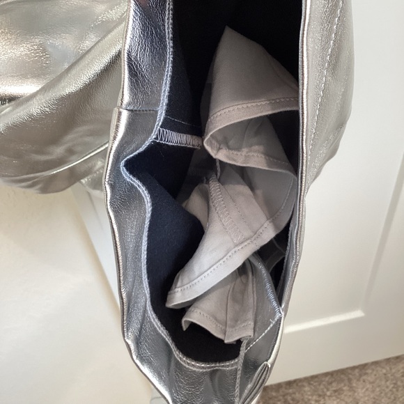 Anthropologie Soleil Magic Fabric Ruched Strapless Dress Metallic NEW - Picture 8 of 16